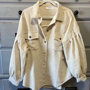 Cream Corduroy Shacket